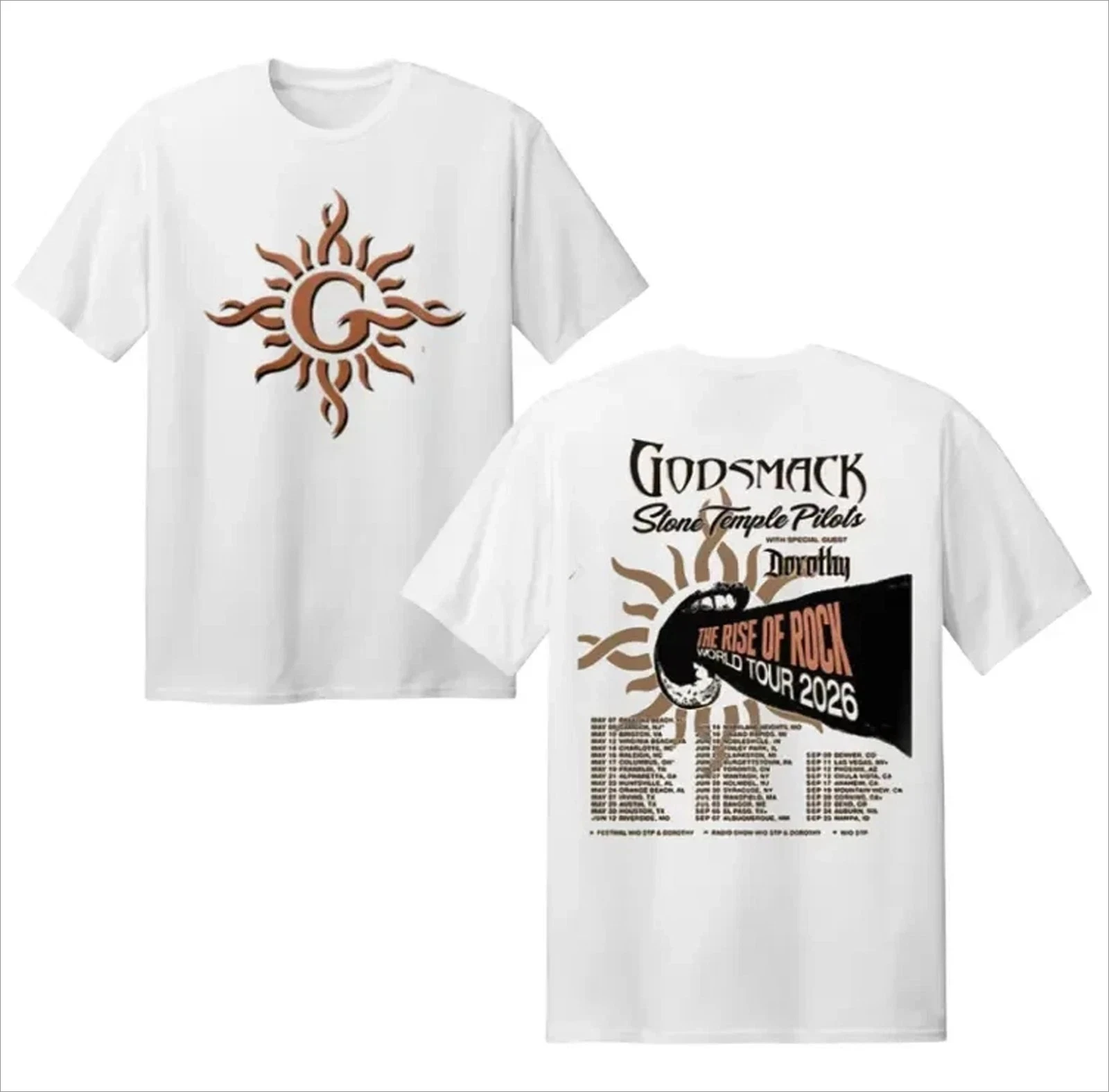 Godsmack 2026 World Tour T-shirt, Size S-4XL, Daily Outdoor Retro Men's and Women's T-shirt, Fan Commemorative Printed T-shirt
