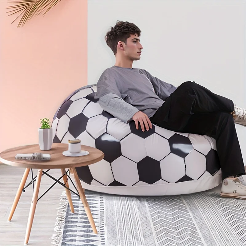 

Надувное кресло с футбольным принтом - складное и легкое кресло для отдыха на открытом воздухе из ПВХ, портативный раскладной диван-кресло