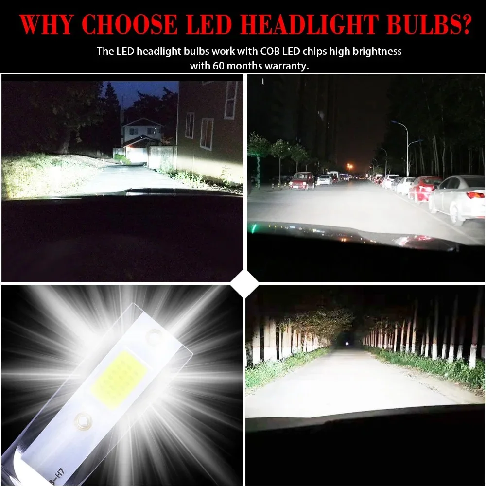 MINI LED Car Headlight H11 H7 Auto LED Bulb Fog Light 9005/HB3 H4 Hi/Lo Car LED Canbus Headlamp Kit 6000k 12V Car Acesssories image 4