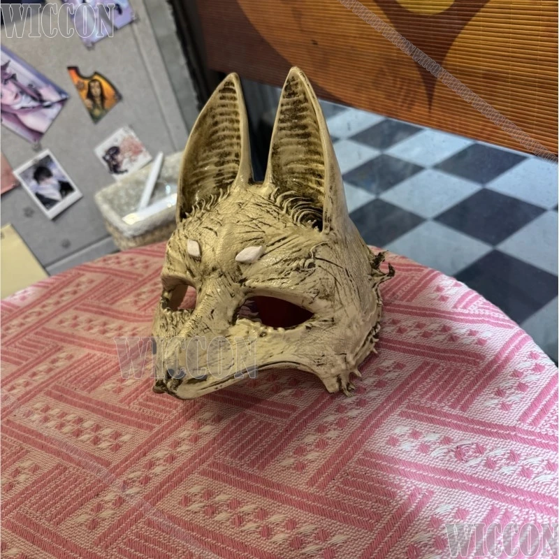 Fox Man Mask 2025 New Horro Game Cosplay Shimizu Jk Hinako Japanese Girl Multicolor Half Face Mask Woman Halloween Comic Con Cos view 5