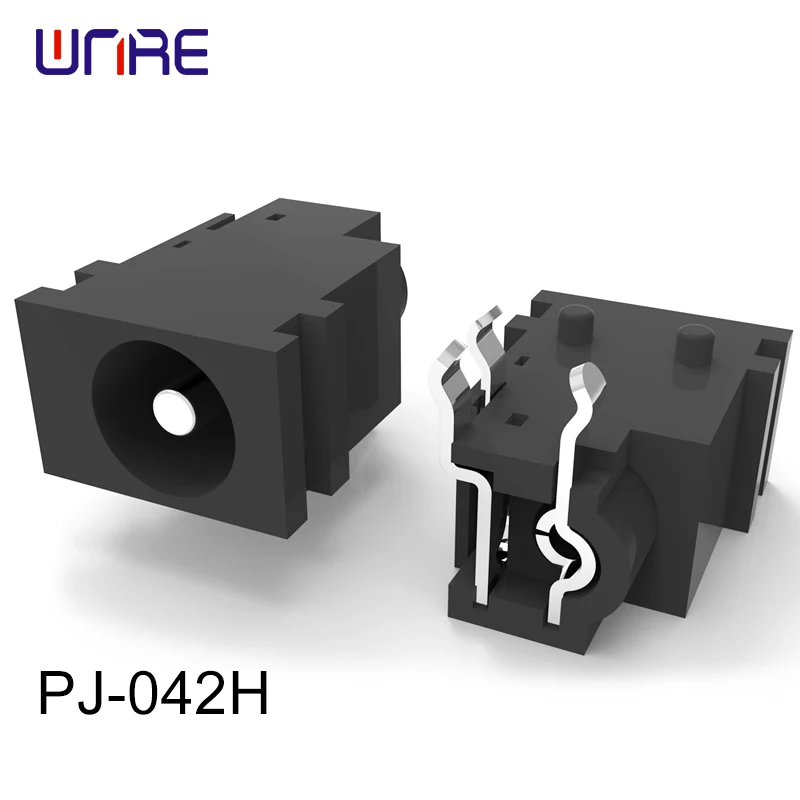 PJ-042H DC Power Jack 1.65mm 5A 24V Silver-Plated Brass 5000 Cycles Wave Solderable UL94V-0 ROHS for Industrial Medical Devices