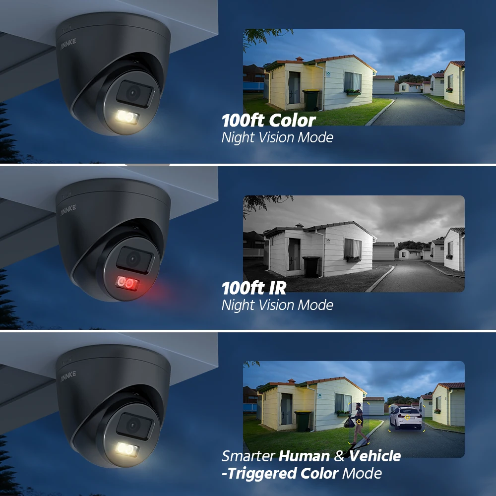 ANNKE-Kit de cámara de seguridad CCTV de 5MP, luz Dual inteligente, visión nocturna IR, detección de movimiento, micrófono incorporado, cámara de videovigilancia