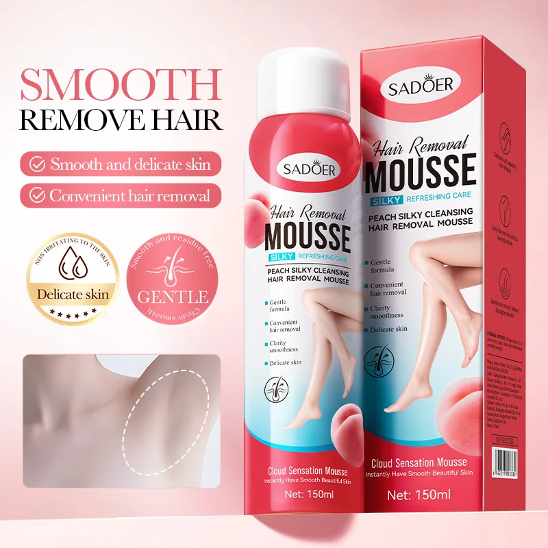 

SADOER Peach Silk Smooth and Transparent Hair Removal Mousse Box Aluminum Infusion Hair Removal Cream