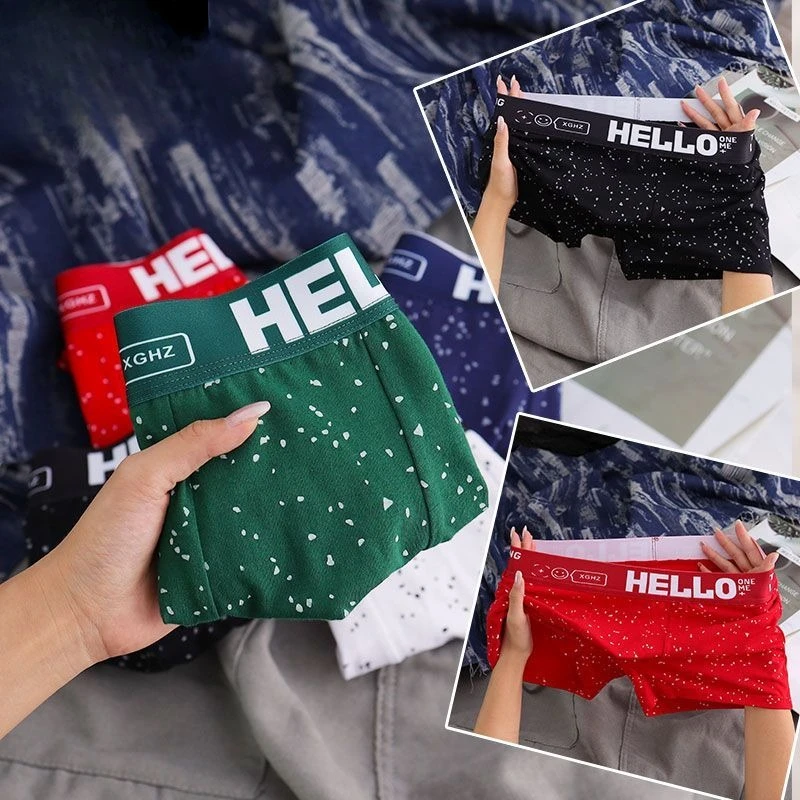 

Men's underwear Young men's cotton boxers Sports breathable pants Trendy new personalized boxer shorts