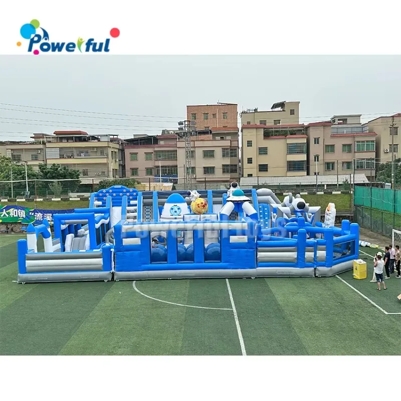 Commercial Big Outdoor  Jumping Bouncy Castle Amusement Park with Slide Obstacle Combo Inflatable Theme Park
