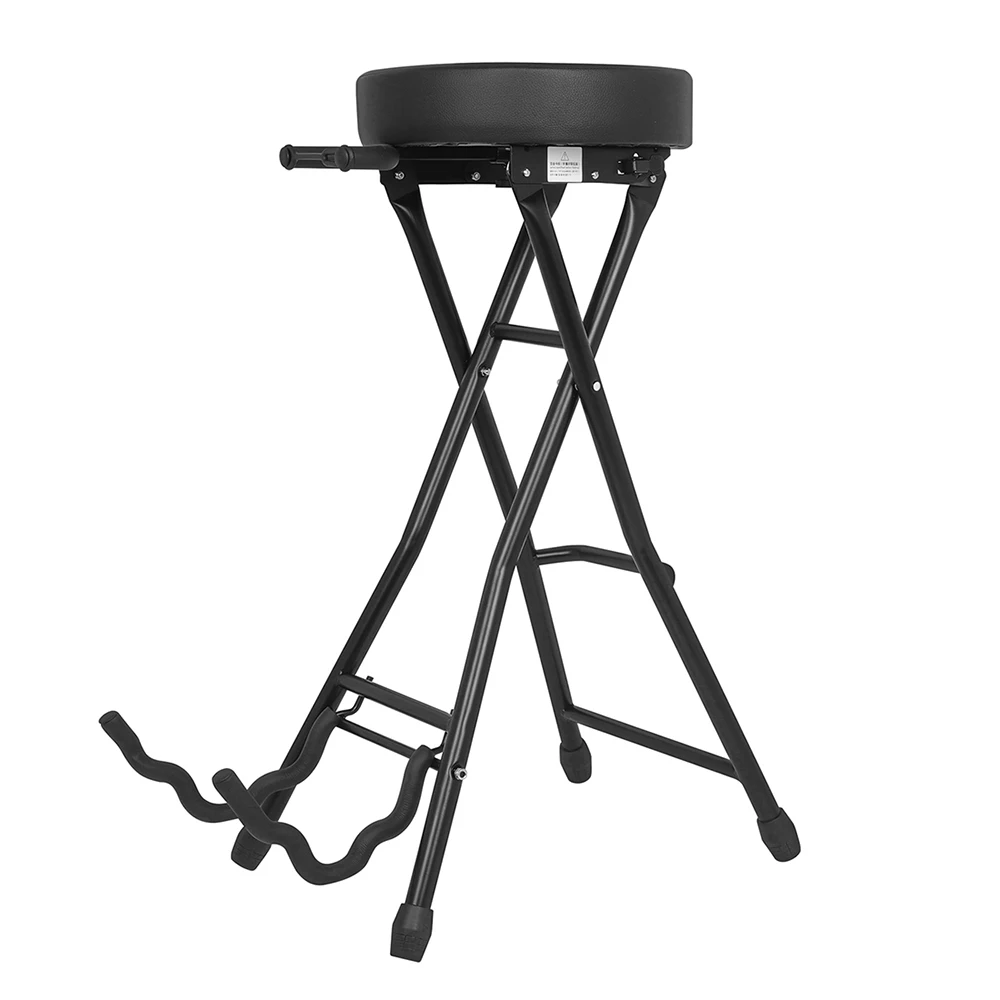 

M MBAT Guitar Stool with Padded Cushion Foldable Guitar Bracket Stand Hold Performance Chair String Instruments Accessories