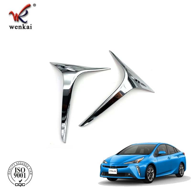 For Toyota Prius 50series 2019 2020  ABS Chrome Front Fog Light Lamp Eyelid Cover Trim FogLight Eyebrow Cover Trim Garnish