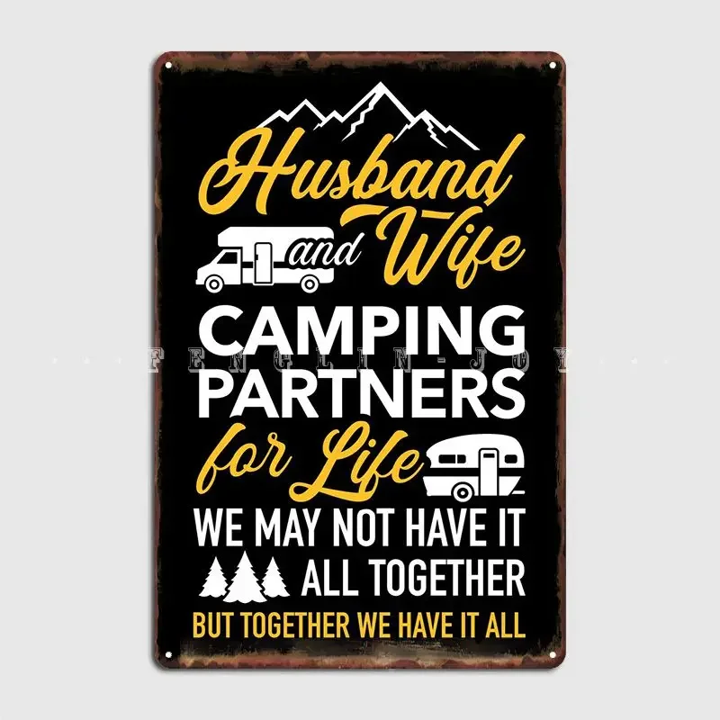 الزوج والزوجة التخييم P لوحة معدنية المشارك سينما المطبخ جدارية خمر اللوحة ديكور تين تسجيل ملصق