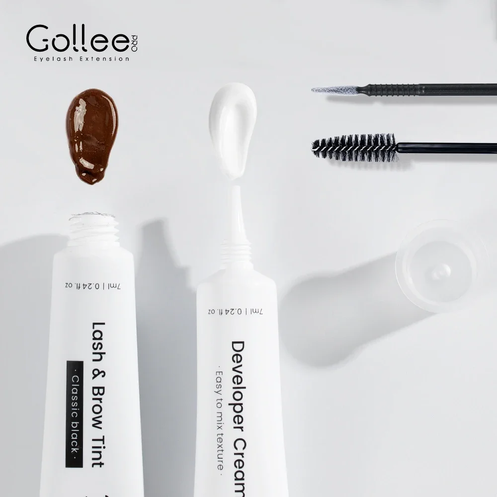 Gollee Classic Black Natural Eyelash Lifting Perm Treatment ชุดแต่งหน้า Lash และ Brow Tinting Kit ง่ายสําหรับผู้เริ่มต้นที่บ้าน