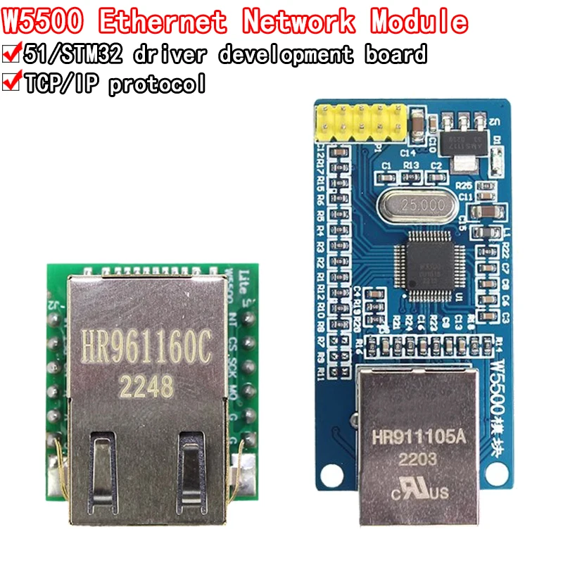 W5500 Ethernet-Netzwerkmodul Hardware TCP/IP 51/STM32 Mikrocontroller-Programm über W5100
