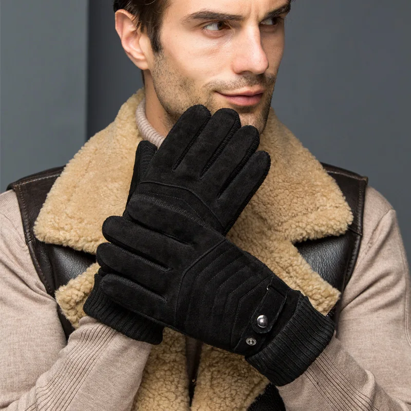 Guanti termici invernali da donna per moto da ciclismo Guanti di sicurezza antiscivolo con touch screen in pelle calda antivento per la stagione fredda