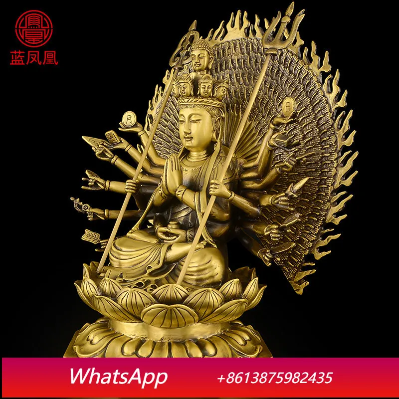 

CX Household Devotion Guanyin Buddha Statue Ornament Thousand Eyes Guanyin Bodhisattva Bronze Statue
