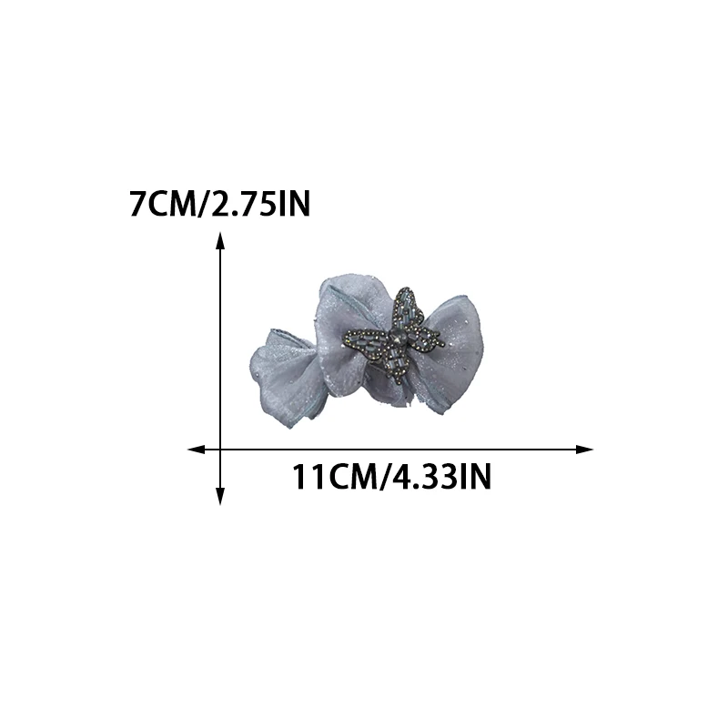 شبكة حجر الراين القوس القرش كليب المألوف مزاجه الحلو الفتيات دبوس الشعر مليئة بالماس فراشة إكسسوارات الشعر