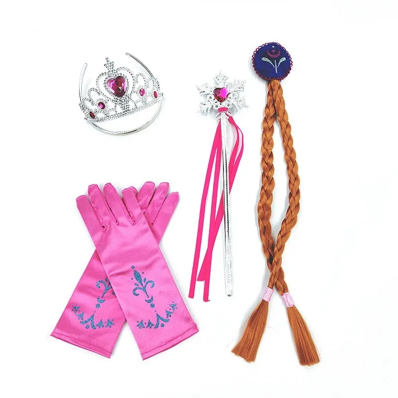 Children Princess Party Accessories Girl Cosplay Costume Kit Kids Crown Wand Gloves Earrings Ring Necklace Multi Color Supply