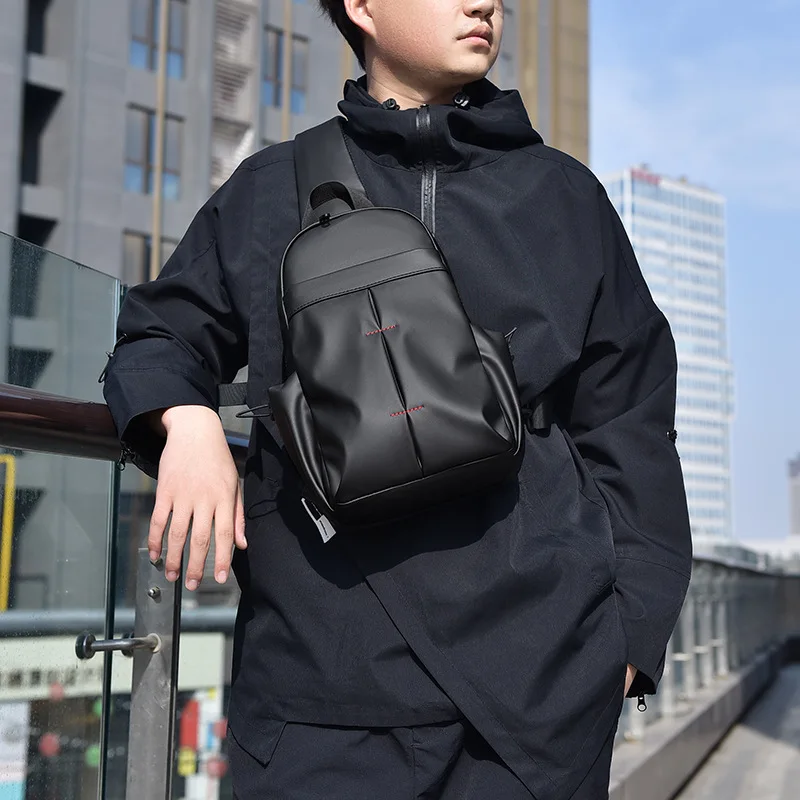 Large Capacity Chest Bag with Water-Resistant Coating for Men, Crossbody Shoulder Bags for Commuting bolsa homme bolso de pecho image 2