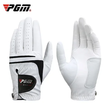 PGM Men Golf  Gloves White Breathable Kid-lambskin Genuine Leather Sport Hand Glove Wear Single Left Right Handed Batting ST022