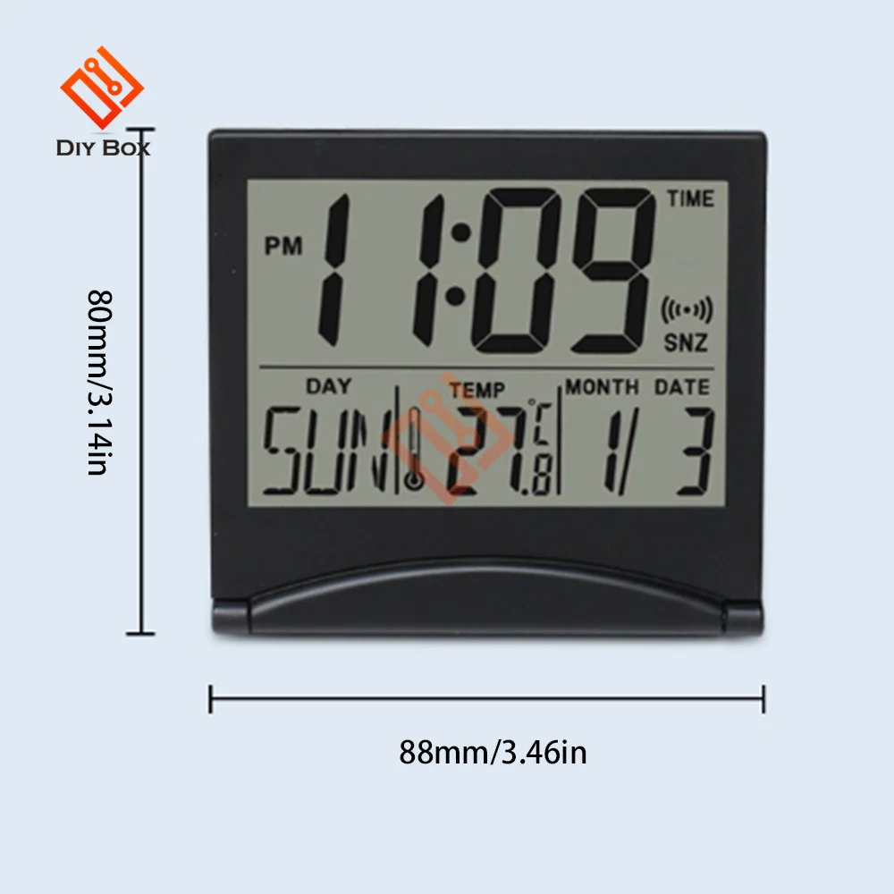 LCD Lipat Digital Jam Elektronik Termometer Higrometer Jam Alarm Desktop Stasiun Cuaca Desktop Sensor Suhu
