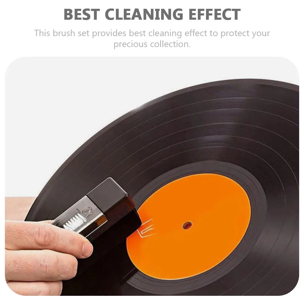 

1 set Cleaning Brush Set For Vinyl Record Player Sponge Carbon Fiber Abs Material Anti Static Dust Removal Tool Record Fiber