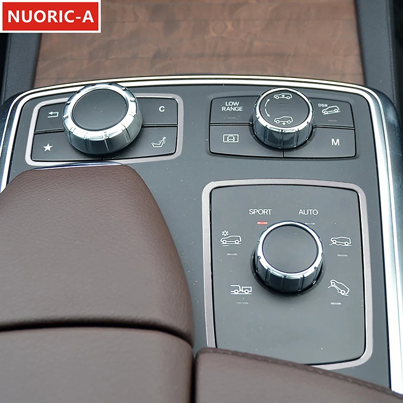 

Накладка на панель мультимедиа и рычага переключения передач для Mercedes-Benz ML/GL-класса, алюминиевый сплав, аксессуары для интерьера автомобиля