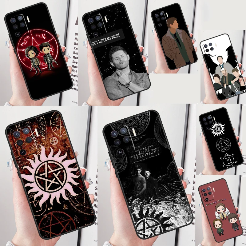 Supernatural TV Pattern Case Cover For OPPO A78 A98 A15 A17 A54 A74 A94 A77 A52 A72 A5 A9 A53 A16 A76 A96 A54s A57s