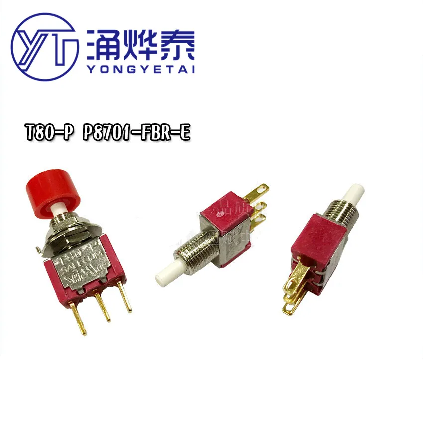 YYT Key switch T80-P P8701-FBR-E 3-pin self-reset button