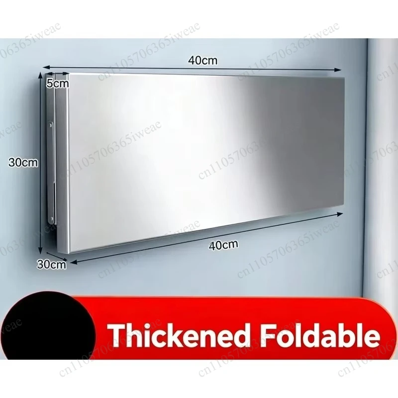 Stainless Steel Foldable Wall Mount Shelf Single Tier Drilled Kitchen Storage Rack Household Wall Hanging Organizer