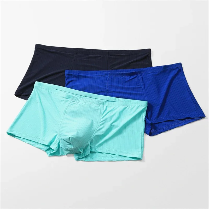 

5PCS Summer Thin Breathable Men's Ice Silk Seamless Panties Boxer Bottoms One-Piece Youth Sexy Boxer Toe