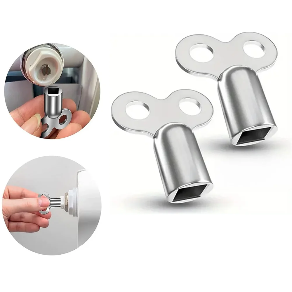 Alloy Radiator Exhaust Valve Key 5×5mm Square Socket Radiator Accessory Heater Exhaust Key for Standard Heating Valves
