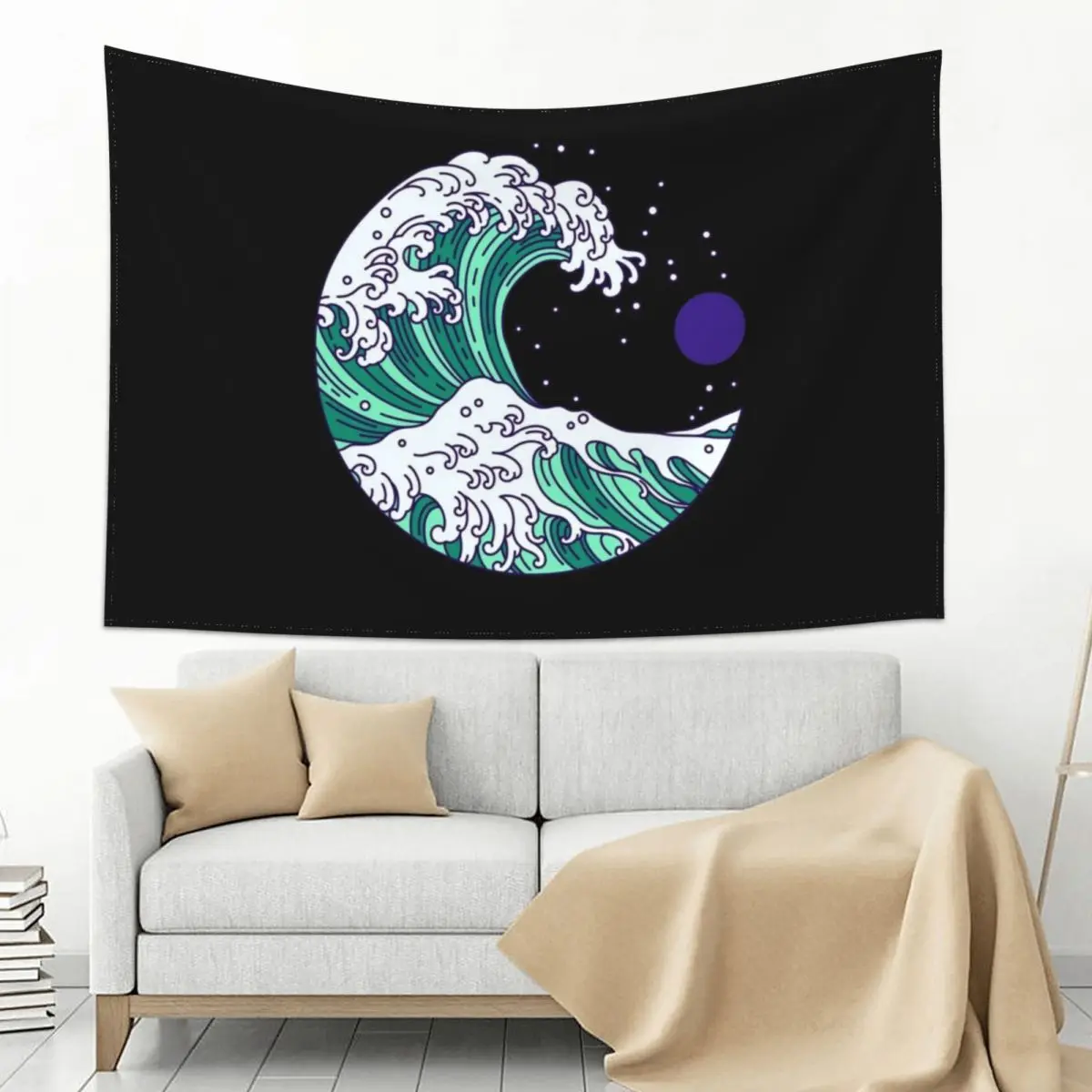 

Circular Japanese Wave Vincian Male. Gay Men Pride Tapestry