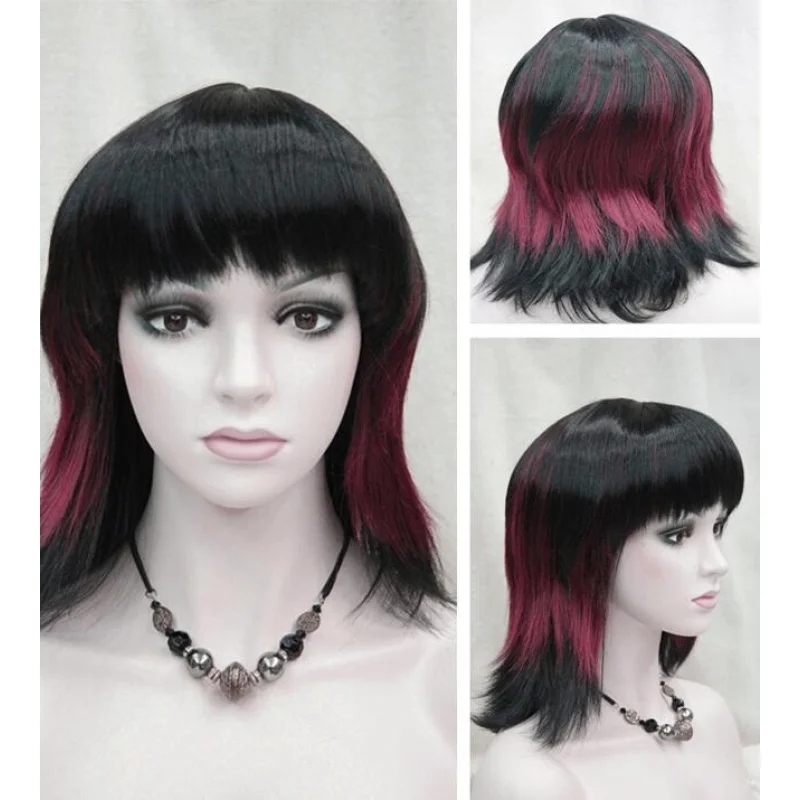 

Женский красный смешанный цвет, длинный женский повседневный парик из натуральных волос