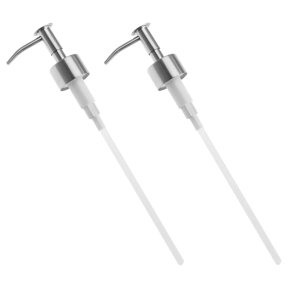 

2pcs Soap Dispenser Pump Head Replacement Stainless Steel Bathroom Liquid Hand Bottle Pumps Fits Glass Plastic