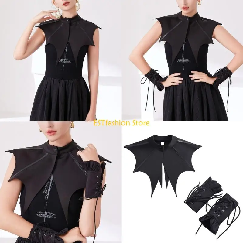 Y5GC Ruffle Design Lengan dekoratif Kerah palsu Aksesori Knecpiece Pakaian Lengan Elegan Untuk Wanita Harian Gunakan Acara