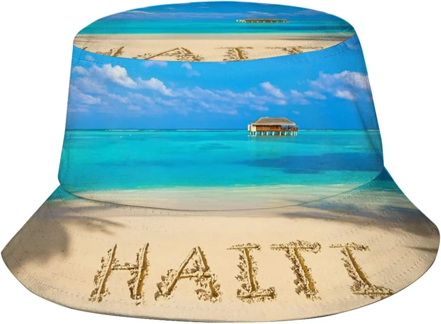 

Haiti Haitian Flag Bucket Hat Fashion Beach Sun Wide Brim Cap Outdoor Fisherman Hats for Women Men Teens