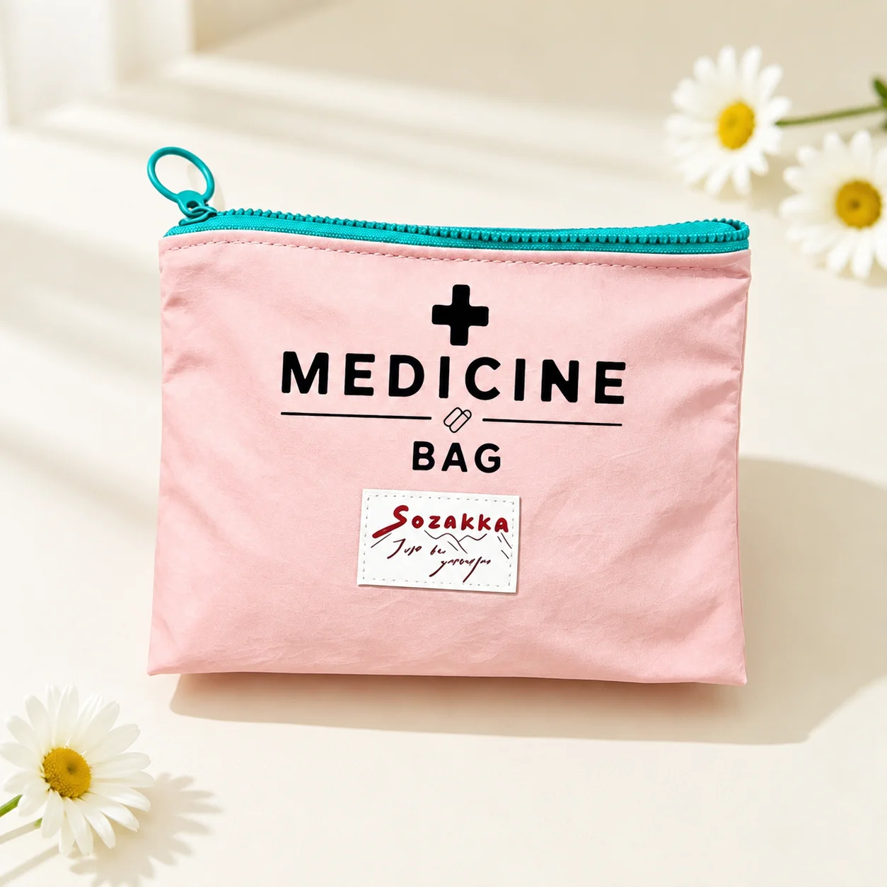 Portable Medicine Bag Zipper Pouch, Lightweight First Aid Organizer for Women, Travel, Home, School, Camping & Daily Use