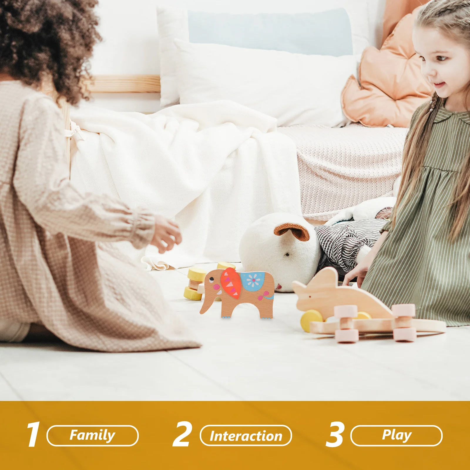 Olifant Balanceerspel Houten stapelblokken Gekleurde stokken Puzzel verbetert de hand-oogcoördinatie Logisch denken Familie