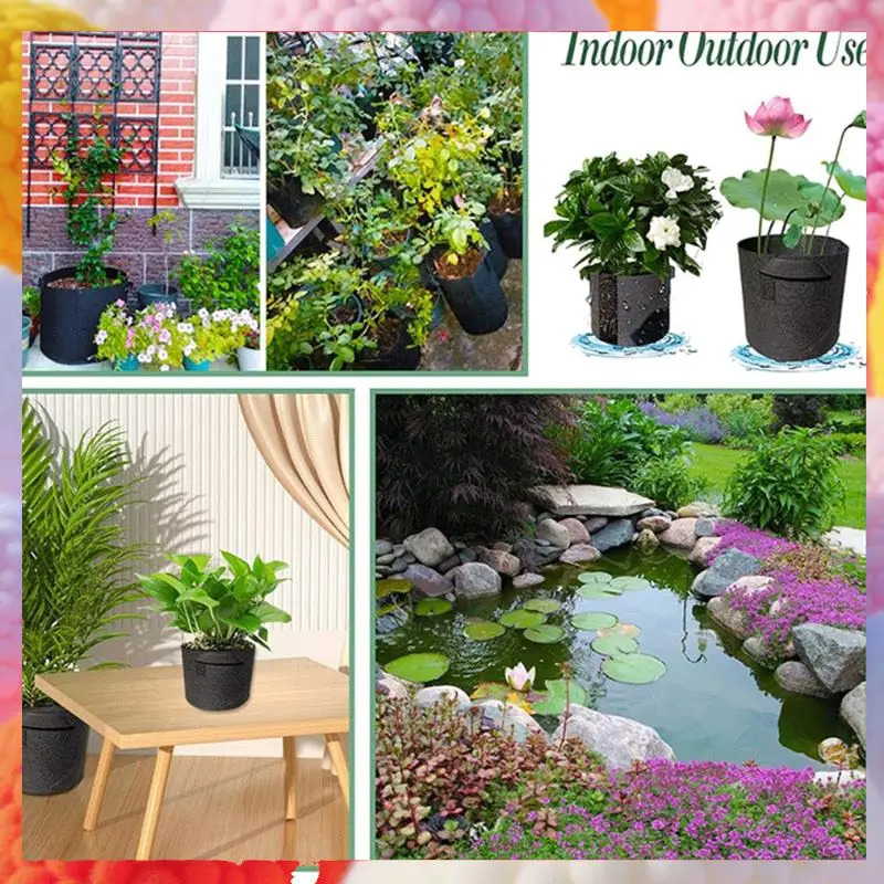

8Pack Lily Plant Pots For Pond, Thickened Nonwoven Plant Fabric Pots With Handles,Durables Breathe Reusable Plant Bags-A83Z