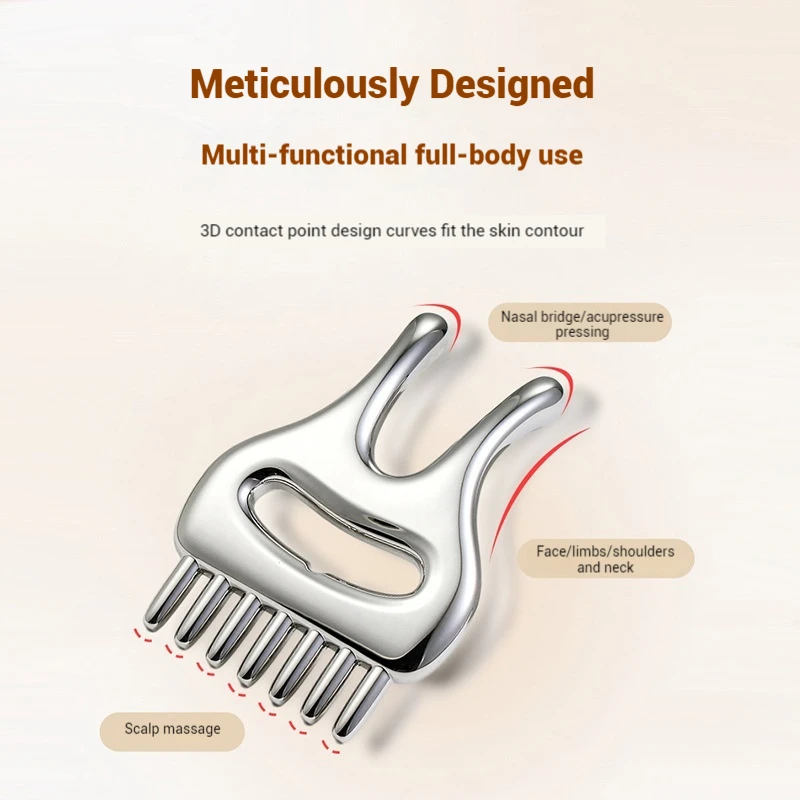 Upgrade Stainless Steel Gua Sha Massage Tools Metal Scraping Knife Massager for Relaxing Soft Tissue,Reduce Head,Neck,Back Pain