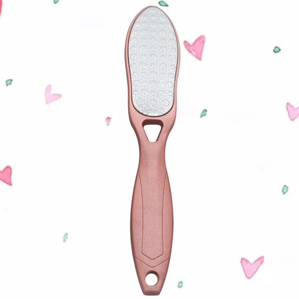 

Двусторонняя пилка для ног из нержавеющей стали, инструмент для педикюра, отшелушивающее средство для удаления омертвевшей кожи, средство для удаления мозолей для дома, путешествий, розовый