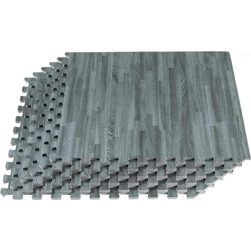 

Premium Wood Grain Interlocking Foam Floor Mats Veranda Tile FLOOR 3/8 Inch Thick Printed Foam Tiles Deck Tile Assembly Fence