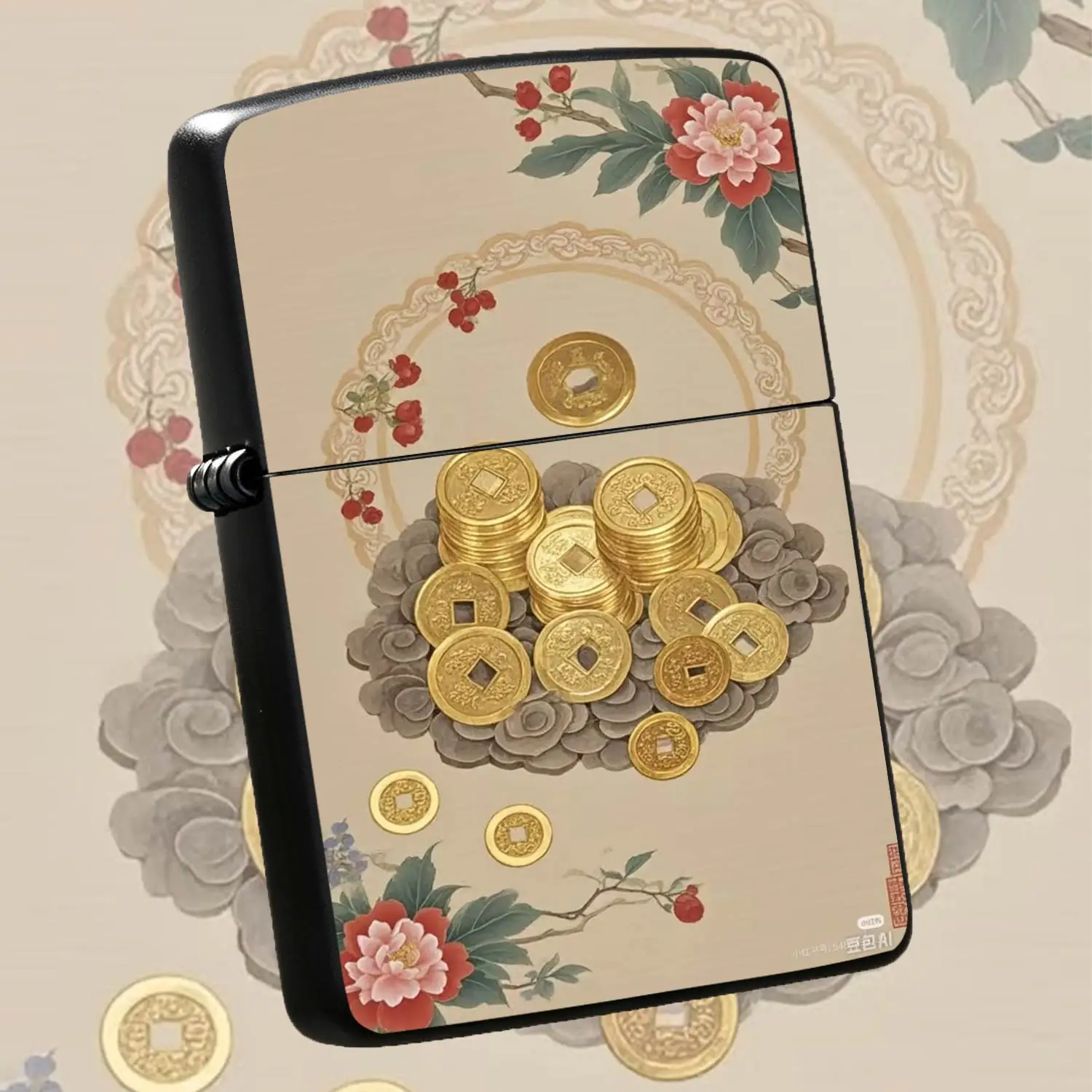 Vintage AuspiciousPeony & Golden Coil Pattern Lighter, Exquisite Traditional Aesthetic Design, Portable DelicateStarter, Ideal for Daily Multi-scene Use, Nice Gift Choice for Friends and Family with B A Humorous And Interesting blanket