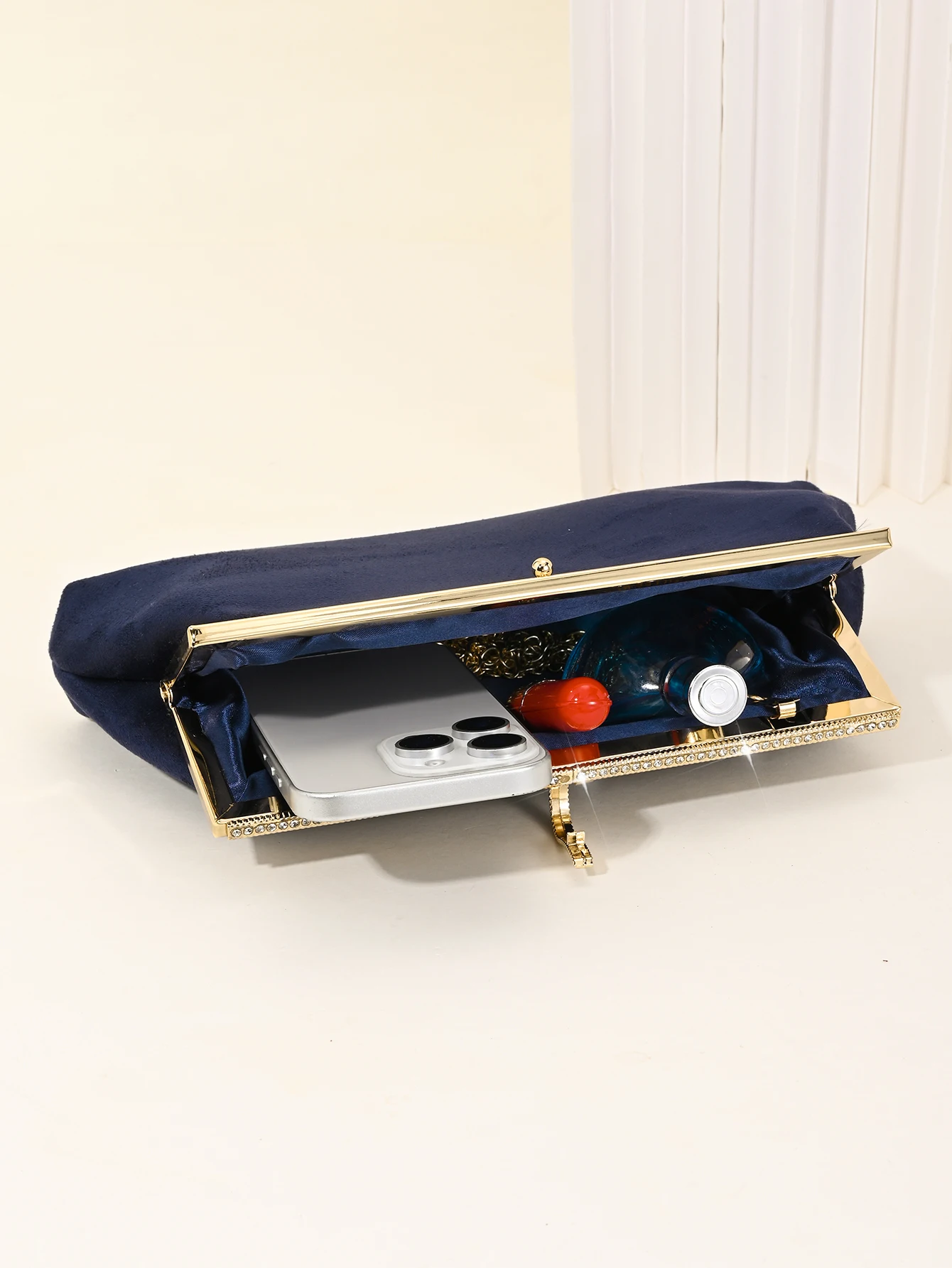 Retro-Samt-Abendtasche, funkelnde Strass-Clutch-Tasche, Fischhaken-Damentasche, Kleidertasche, passende Cheongsam-Tasche – Detail 36