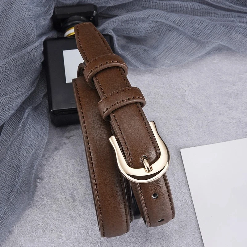 1pc Women's Belt Fashion Simple Versatile Thin Belt Authentic High Grade Trend Soft Belt Paired Western Trousers Jeans Lady Belt