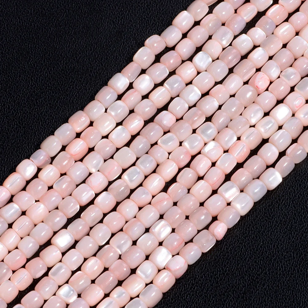 Pink Natural Sea Shell Beads Cylindrical Mother of Pearl Shell Spaced Beads For DIY Jewelry Making Bracelets Necklaces Earrings