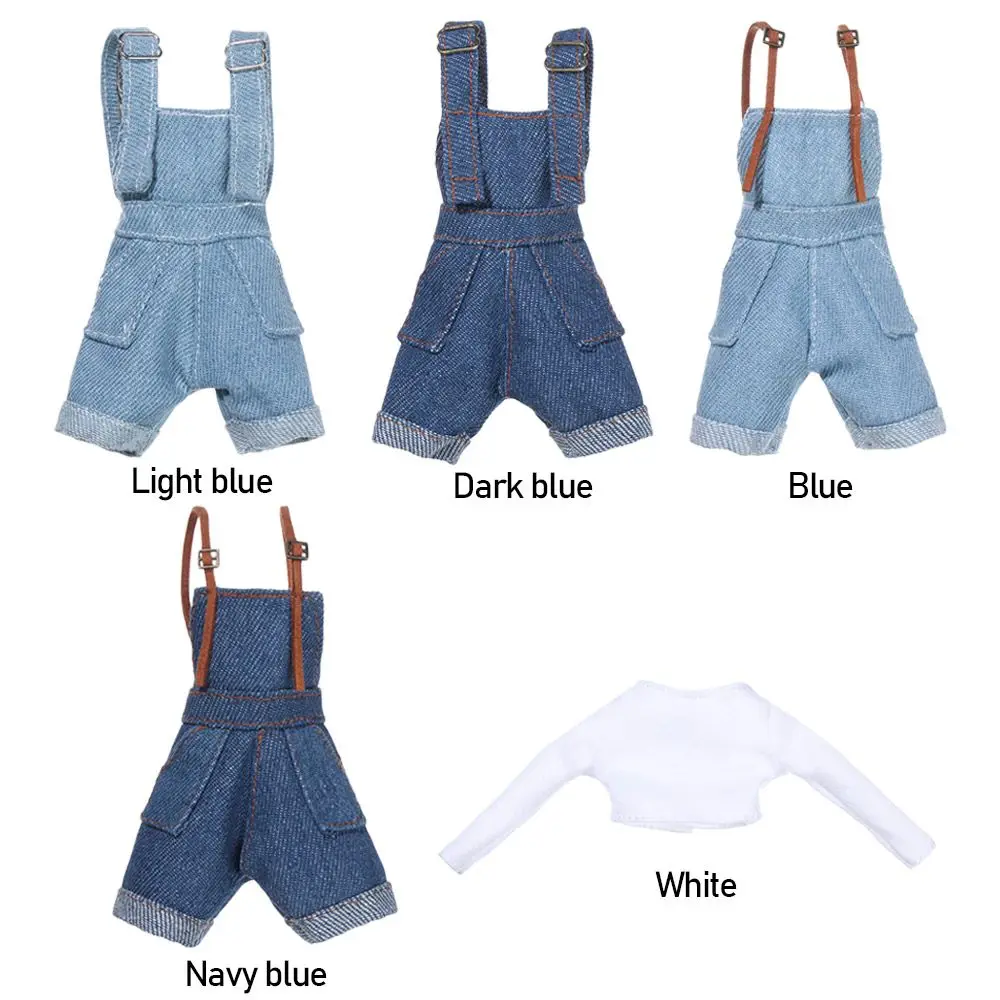 خلع الملابس بيت اللعب الاطفال هدية دمية وزرة تي شيرت أبيض صغير اكسسوارات ملابس دمى