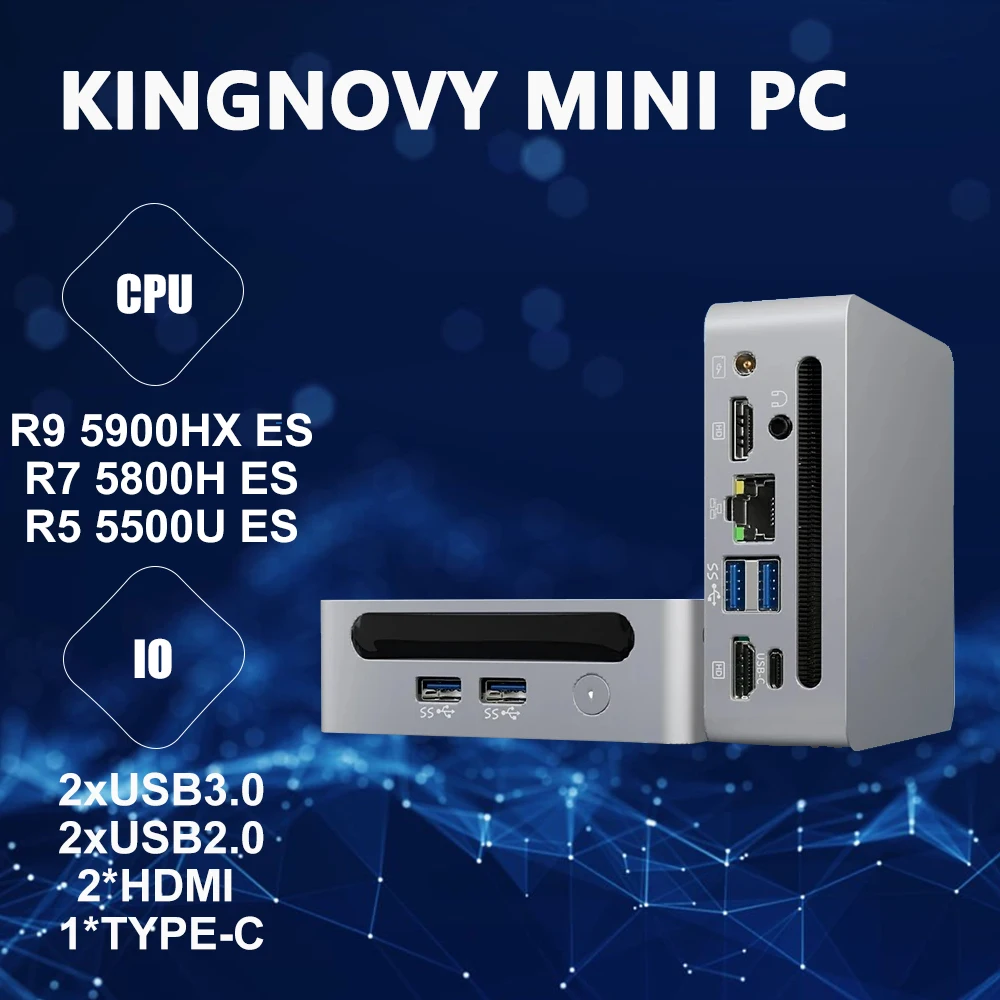 Super Deal Mini PC AMD Ryzen 9 5900HX ES Windows 11 Pro DDR4 3200MHz NVMe SSD Mini PC Gamer Office Computer 3x4K HTPC WiFi6