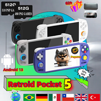 Retroid Pocket 5 RP5 Retro Handheld Game Console Video Game Consoles SD865 8G+128G Android13 5.5 Inch OLED Screen PSP PS2 Games