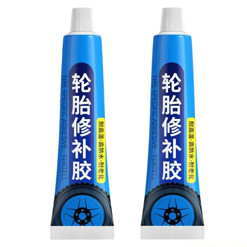 J0MA 2Pcs Invisible Black Color Tire Crack Filler Glues Seals Leaks Prevents Air Loss