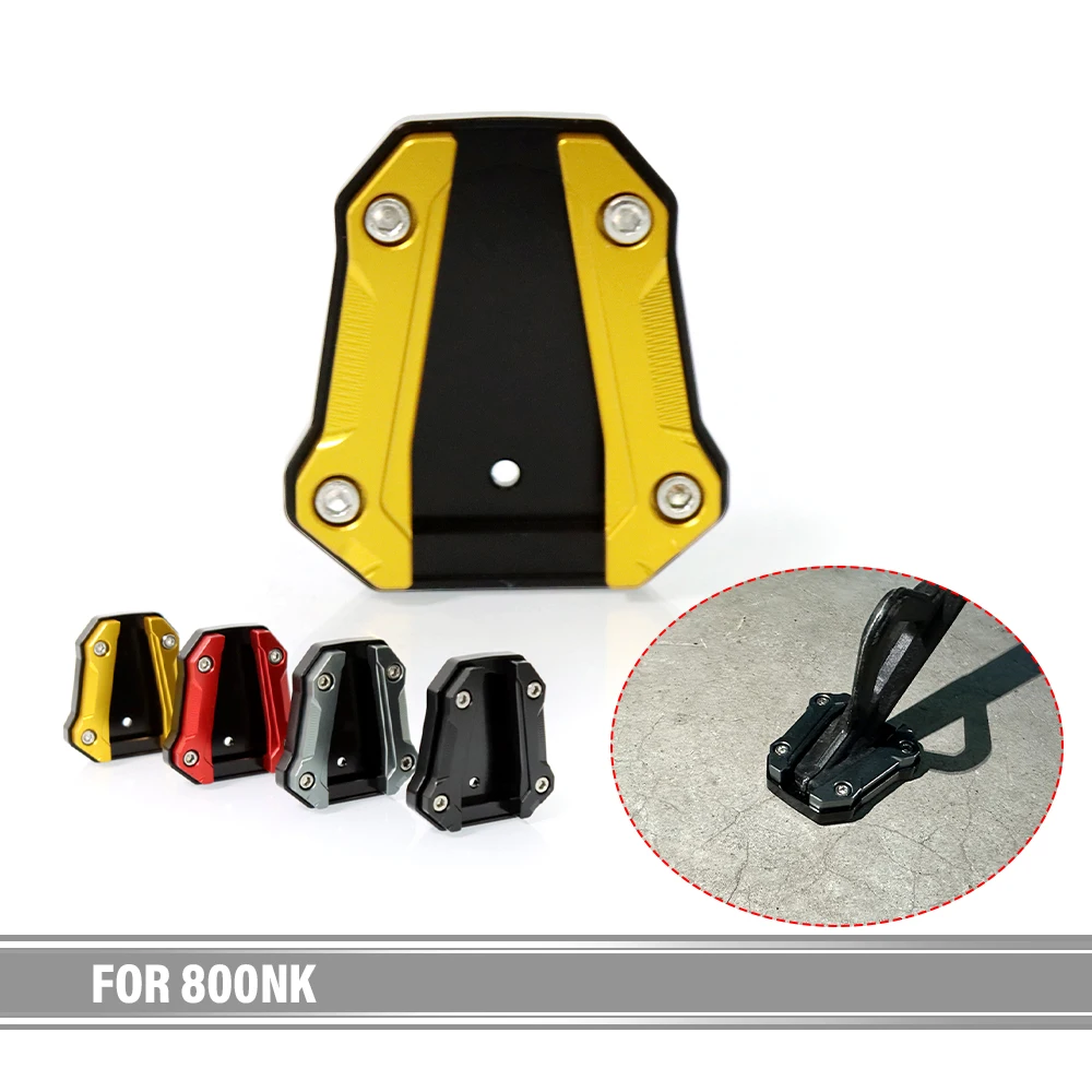 1pc Motorcycle Bike Kickstand Extender Foot Side Stand Extension Pad Support Plate Anti-skid Enlarged Base For 800NK