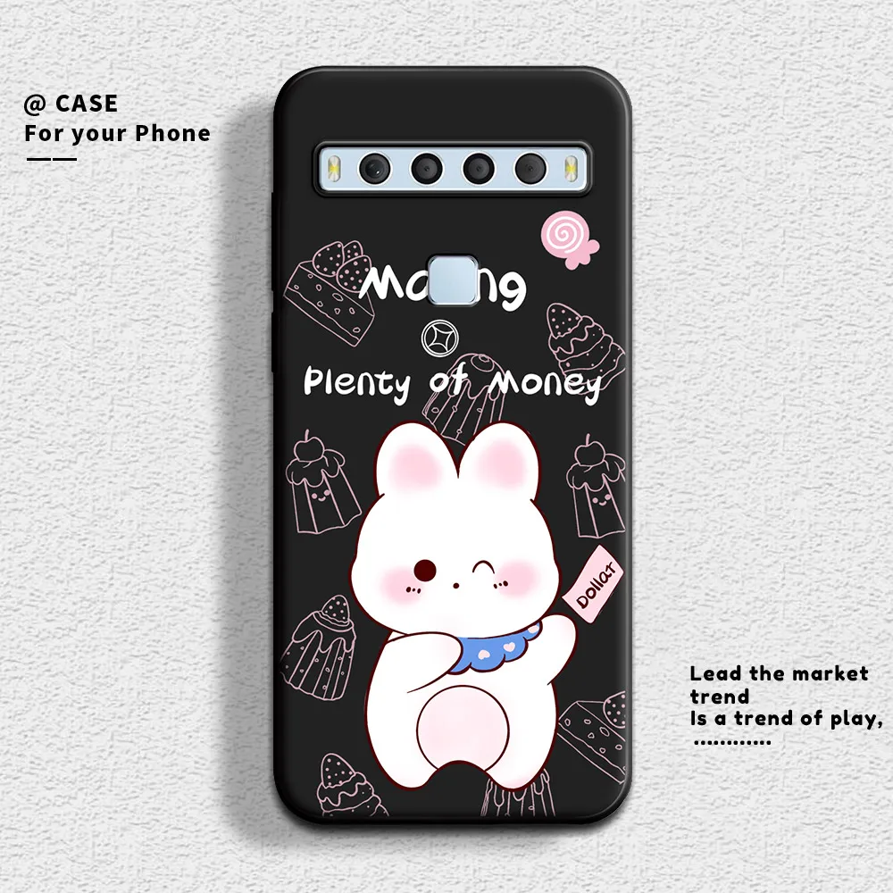 For TCL 10L / 10 Lite Case Cute Flower Soft Silicone Couple Phone Case For TCL 10L Protect Shockproof Cover For TCL 10 Lite
