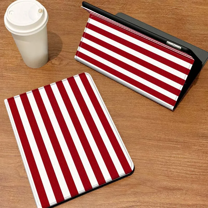 

Чехол с красно-белым полосатым узором для планшета Samsung Galaxy Tab A7 A9 A11 S6 A11 A8 S11 Lite Plus 10,4 10,5 10,1 дюйма